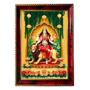 Goddess Maa Durga Photo Frame For Wall & Table | 7x9 Inch Golden Cherry Finish | Decorative Goddess Maa Durga Photo Frame For Home, Office & Pooja Room (F11414) Goddess Maa Durga Photo Frame For Wall & Table | 7x9 Inch Golden Cherry Finish | Decorative Goddess Maa Durga Photo Frame For Home, Office & Pooja Room (F11414)