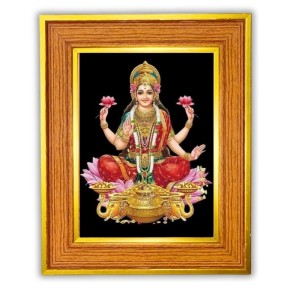 God Maa Lakhsmi Photo Frame 10x14 Inches-Brown Wooden Frame For Home, Office & Temple Decoration And Gifting (F6461) God Maa Lakhsmi Photo Frame 10x14 Inches-Brown Wooden Frame For Home, Office & Temple Decoration And Gifting (F6461)