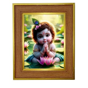 Bal Gopal Photo Frame 10x14 Inches-Brown Wooden Frame For Home, Office & Temple Decoration And Gifting (F6394) Bal Gopal Photo Frame 10x14 Inches-Brown Wooden Frame For Home, Office & Temple Decoration And Gifting (F6394)