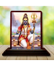 Car Desk/Table Top Lord Parvathi Maatha Wooden Photo Stand 3x4 Inches, Compact & Stylish Spiritual Display For Car, Home & Office (Pack Of 1) (F14416)