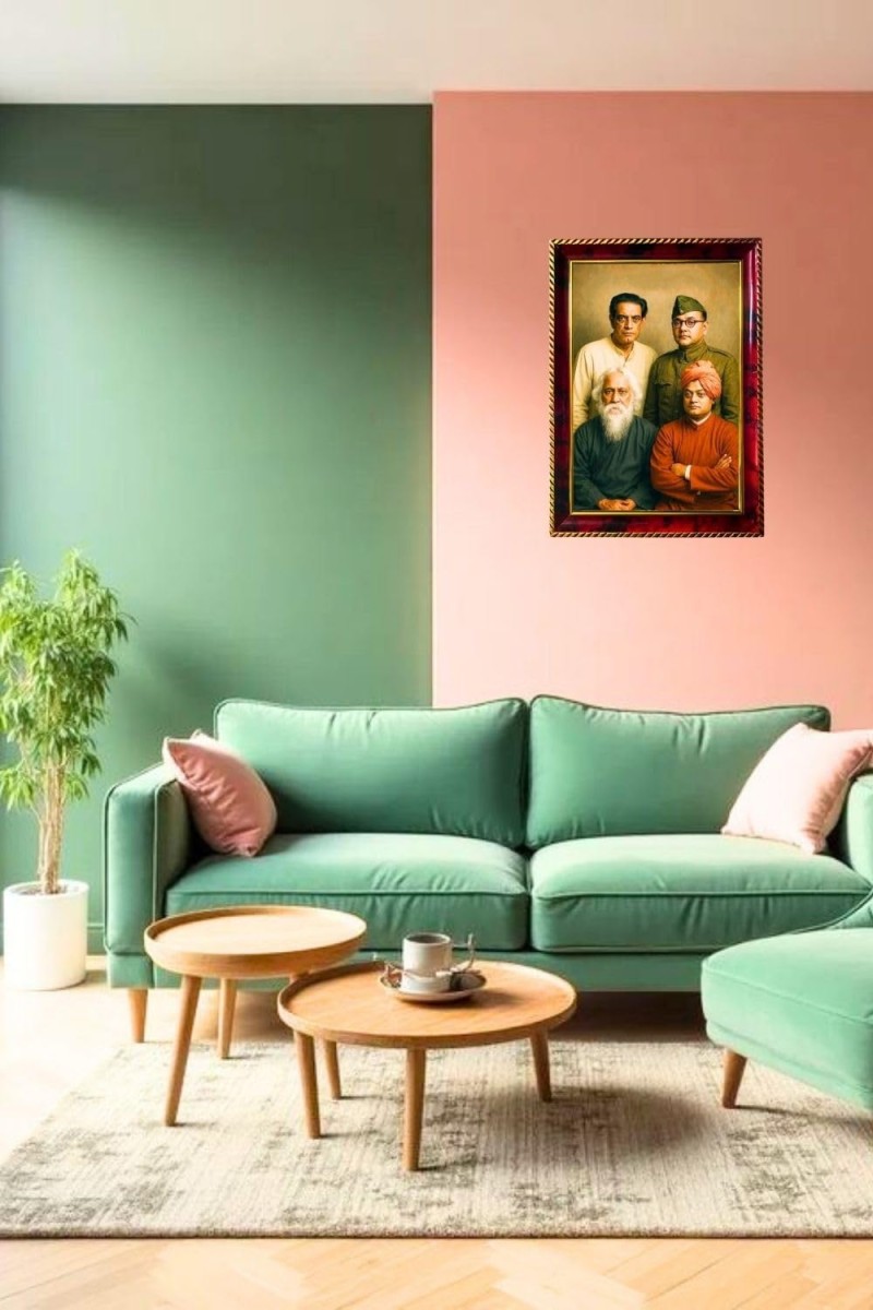 Legends Of India Photo Frame For Wall & Table | 7x9 Inch Golden Cherry Finish | Decorative Legends Of India Photo Frame For Home, Office & Pooja Room (F11735)