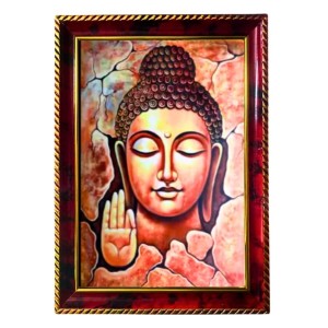 Serene Buddha Photo Frame For Wall & Table | 7x9 Inch Golden Cherry Finish | Decorative Serene Buddha Photo Frame For Home, Office & Pooja Room (F11487) Serene Buddha Photo Frame For Wall & Table | 7x9 Inch Golden Cherry Finish | Decorative Serene Buddha Photo Frame For Home, Office & Pooja Room (F11487)