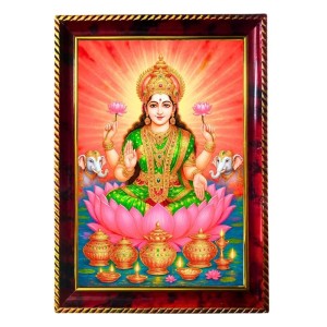 Lakshmi Devi Photo Frame For Wall & Table | 7x9 Inch Golden Cherry Finish | Decorative Lakshmi Devi Photo Frame For Home, Office & Pooja Room (F11718) Lakshmi Devi Photo Frame For Wall & Table | 7x9 Inch Golden Cherry Finish | Decorative Lakshmi Devi Photo Frame For Home, Office & Pooja Room (F11718)