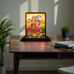 Car Desk/Table Top Goddess Lakshmi Wooden Photo Stand 3x4 Inches, Compact & Stylish Spiritual Display For Car, Home & Office (Pack Of 1) (F14556) Car Desk/Table Top Goddess Lakshmi Wooden Photo Stand 3x4 Inches, Compact & Stylish Spiritual Display For Car, Home & Office (Pack Of 1) (F14556)