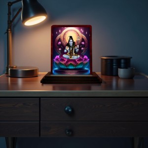 Car Desk/Table Top Lord Shiva Wooden Photo Stand 3x4 Inches, Compact & Stylish Spiritual Display For Car, Home & Office (Pack Of 1) (F14149) Car Desk/Table Top Lord Shiva Wooden Photo Stand 3x4 Inches, Compact & Stylish Spiritual Display For Car, Home & Office (Pack Of 1) (F14149)
