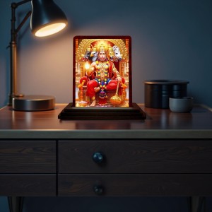 Car Desk/Table Top Lord Hanuman Wooden Photo Stand 3x4 Inches, Compact & Stylish Spiritual Display For Car, Home & Office (Pack Of 1) (F14242) Car Desk/Table Top Lord Hanuman Wooden Photo Stand 3x4 Inches, Compact & Stylish Spiritual Display For Car, Home & Office (Pack Of 1) (F14242)