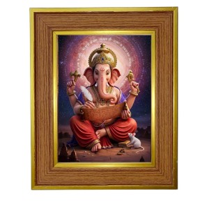 Lord Ganeshaa Photo Frame 14x18 Inches-Brown Wooden Frame For Home, Office & Temple Decoration And Gifting (F6275) Lord Ganeshaa Photo Frame 14x18 Inches-Brown Wooden Frame For Home, Office & Temple Decoration And Gifting (F6275)