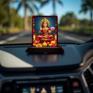 Car Desk/Table Top Maha Lakshmi Wooden Photo Stand 3x4 Inches, Compact & Stylish Spiritual Display For Car, Home & Office (Pack Of 1) (F14161) Car Desk/Table Top Maha Lakshmi Wooden Photo Stand 3x4 Inches, Compact & Stylish Spiritual Display For Car, Home & Office (Pack Of 1) (F14161)