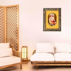 Adi Shankaracharya Spiritual Guru Digital Photo In Designer Frame, Size 16x20 Inch | Hindu Religious Picture For Home Temple, Office & Gift | Wall Art & Pooja Decor (F10429)