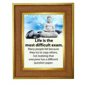 Buddha Photo Frame 10x14 Inches-Brown Wooden Frame For Home, Office & Temple Decoration And Gifting (F6312)