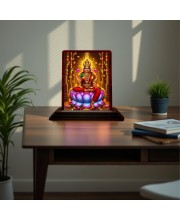 Car Desk/Table Top Maa Laxmi Wooden Photo Stand 3x4 Inches, Compact & Stylish Spiritual Display For Car, Home & Office (Pack Of 1) (F15085)
