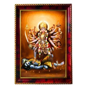 Maa Kali Photo Frame For Wall & Table | 7x9 Inch Golden Cherry Finish | Decorative Maa Kali Photo Frame For Home, Office & Pooja Room (F11576) Maa Kali Photo Frame For Wall & Table | 7x9 Inch Golden Cherry Finish | Decorative Maa Kali Photo Frame For Home, Office & Pooja Room (F11576)