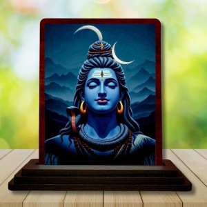 Car Desk/Table Top Lord Shiva Wooden Photo Stand 3x4 Inches, Compact & Stylish Spiritual Display For Car, Home & Office (Pack Of 1) (F15154) Car Desk/Table Top Lord Shiva Wooden Photo Stand 3x4 Inches, Compact & Stylish Spiritual Display For Car, Home & Office (Pack Of 1) (F15154)