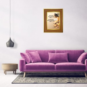 Lord Buddha Photo Frame 10x14 Inches-Brown Wooden Frame For Home, Office & Temple Decoration And Gifting (F6340)