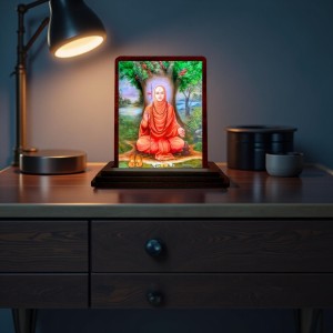 Car Desk/Table Top Shree Swami Samarth Maharaj Wooden Photo Stand 3x4 Inches, Compact & Stylish Spiritual Display For Car, Home & Office (Pack Of 1) (F14649) Car Desk/Table Top Shree Swami Samarth Maharaj Wooden Photo Stand 3x4 Inches, Compact & Stylish Spiritual Display For Car, Home & Office (Pack Of 1) (F14649)