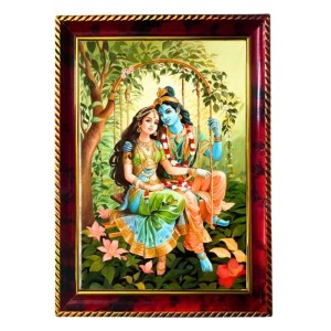 Radha Krishna Photo Frame For Wall & Table | 7x9 Inch Golden Cherry Finish | Decorative Radha Krishna Photo Frame For Home, Office & Pooja Room (F11597) Radha Krishna Photo Frame For Wall & Table | 7x9 Inch Golden Cherry Finish | Decorative Radha Krishna Photo Frame For Home, Office & Pooja Room (F11597)