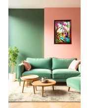 Radha Krishna Photo Frame For Wall & Table | 7x9 Inch Golden Cherry Finish | Decorative Radha Krishna Photo Frame For Home, Office & Pooja Room (F11862)