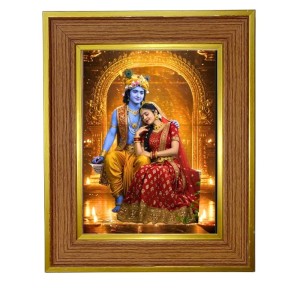 Krishna Radha Photo Frame 12x16 Inches-Brown Wooden Frame For Home, Office & Temple Decoration And Gifting (F6390) Krishna Radha Photo Frame 12x16 Inches-Brown Wooden Frame For Home, Office & Temple Decoration And Gifting (F6390)