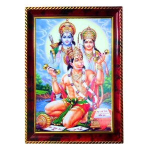Rama Sita Hanuman Photo Frame For Wall & Table | 7x9 Inch Golden Cherry Finish | Decorative Rama Sita Hanuman Photo Frame For Home, Office & Pooja Room (F11843) Rama Sita Hanuman Photo Frame For Wall & Table | 7x9 Inch Golden Cherry Finish | Decorative Rama Sita Hanuman Photo Frame For Home, Office & Pooja Room (F11843)