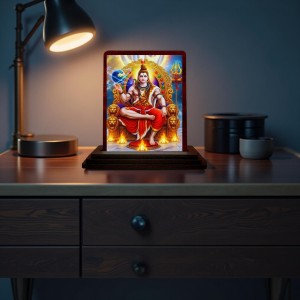 Car Desk/Table Top Lord Shiva Wooden Photo Stand 3x4 Inches, Compact & Stylish Spiritual Display For Car, Home & Office (Pack Of 1) (F14146) Car Desk/Table Top Lord Shiva Wooden Photo Stand 3x4 Inches, Compact & Stylish Spiritual Display For Car, Home & Office (Pack Of 1) (F14146)