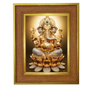 Lord Ganesha Photo Frame 10x14 Inches-Brown Wooden Frame For Home, Office & Temple Decoration And Gifting (F6230) Lord Ganesha Photo Frame 10x14 Inches-Brown Wooden Frame For Home, Office & Temple Decoration And Gifting (F6230)