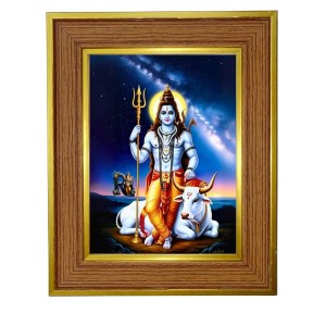 Har Har Mahadev Photo Frame 10x14 Inches-Brown Wooden Frame For Home, Office & Temple Decoration And Gifting (F6402) Har Har Mahadev Photo Frame 10x14 Inches-Brown Wooden Frame For Home, Office & Temple Decoration And Gifting (F6402)