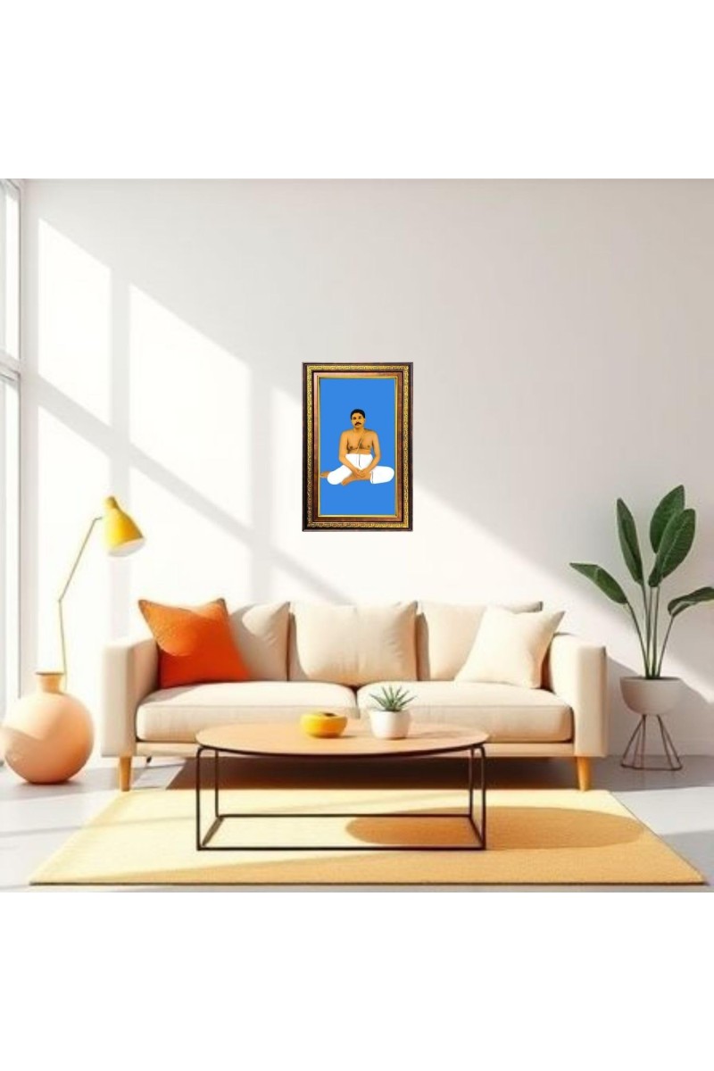 Sri Sri Thakur Anukul Digital Golden Balck Color Photo Frame | Hindu Religious Wall Decor | 10x16 Inches - Inspirational Wall Art For Office, Home Decor - Ideal Spiritual Gift (F16673)