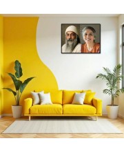 Acharya Rajneesh (Oshoo) &Maa Anand Sheela Laminated Photo - 7x9 Inches, Divine Blessings For Home & Office And Temple Decoration (F16332)