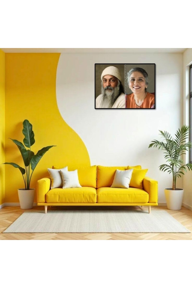 Acharya Rajneesh (Oshoo) &Maa Anand Sheela Laminated Photo - 7x9 Inches, Divine Blessings For Home & Office And Temple Decoration (F16332)