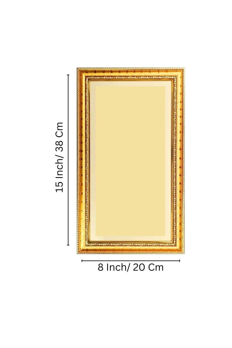 Mata Durga Digital Golden Color Photo Frame | Hindu Religious Wall Decor | 8x15 Inches - Inspirational Wall Art For Office, Home Decor - Ideal Spiritual Gift (F10359)