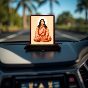 Car Desk/Table Top Paramahamsa Yogananda Wooden Photo Stand 3x4 Inches, Compact & Stylish Spiritual Display For Car, Home & Office (Pack Of 1) (F14477) Car Desk/Table Top Paramahamsa Yogananda Wooden Photo Stand 3x4 Inches, Compact & Stylish Spiritual Display For Car, Home & Office (Pack Of 1) (F14477)