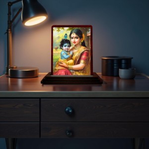Car Desk/Table Top Yashodha With Krishna Wooden Photo Stand 3x4 Inches, Compact & Stylish Spiritual Display For Car, Home & Office (Pack Of 1) (F14633) Car Desk/Table Top Yashodha With Krishna Wooden Photo Stand 3x4 Inches, Compact & Stylish Spiritual Display For Car, Home & Office (Pack Of 1) (F14633)