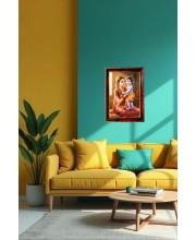 Yashodha Krishna Photo Frame For Wall & Table | 7x9 Inch Golden Cherry Finish | Decorative Yashodha Krishna Photo Frame For Home, Office & Pooja Room (F11901)