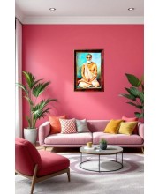 Srila Bhaktisiddhanta Sarasvati Photo Frame For Wall & Table | 7x9 Inch Golden Cherry Finish | Decorative Srila Bhaktisiddhanta Sarasvati Photo Frame For Home, Office & Pooja Room (F11535)