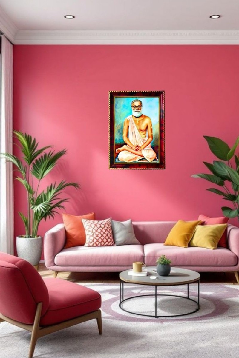 Srila Bhaktisiddhanta Sarasvati Photo Frame For Wall & Table | 7x9 Inch Golden Cherry Finish | Decorative Srila Bhaktisiddhanta Sarasvati Photo Frame For Home, Office & Pooja Room (F11535)