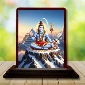 Car Desk/Table Top Lord Shiva Wooden Photo Stand 3x4 Inches, Compact & Stylish Spiritual Display For Car, Home & Office (Pack Of 1) (F14309) Car Desk/Table Top Lord Shiva Wooden Photo Stand 3x4 Inches, Compact & Stylish Spiritual Display For Car, Home & Office (Pack Of 1) (F14309)