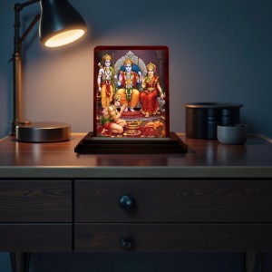 Car Desk/Table Top Lord Rama Darbar Wooden Photo Stand 3x4 Inches, Compact & Stylish Spiritual Display For Car, Home & Office (Pack Of 1) (F14246) Car Desk/Table Top Lord Rama Darbar Wooden Photo Stand 3x4 Inches, Compact & Stylish Spiritual Display For Car, Home & Office (Pack Of 1) (F14246)