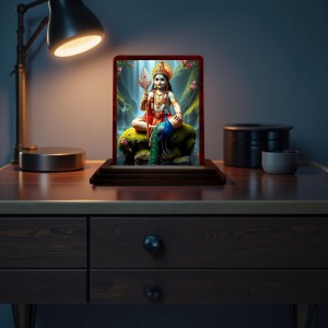 Car Desk/Table Top Lord Karthikeya Wooden Photo Stand 3x4 Inches, Compact & Stylish Spiritual Display For Car, Home & Office (Pack Of 1) (F14317) Car Desk/Table Top Lord Karthikeya Wooden Photo Stand 3x4 Inches, Compact & Stylish Spiritual Display For Car, Home & Office (Pack Of 1) (F14317)