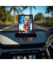Car Desk/Table Top Lord Ganesha Wooden Photo Stand 3x4 Inches, Compact & Stylish Spiritual Display For Car, Home & Office (Pack Of 1) (F14353)
