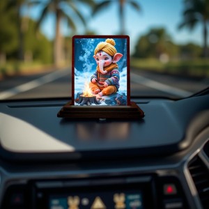 Car Desk/Table Top Lord Ganesha Wooden Photo Stand 3x4 Inches, Compact & Stylish Spiritual Display For Car, Home & Office (Pack Of 1) (F14353) Car Desk/Table Top Lord Ganesha Wooden Photo Stand 3x4 Inches, Compact & Stylish Spiritual Display For Car, Home & Office (Pack Of 1) (F14353)