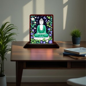 Car Desk/Table Top Lord Buddha Wooden Photo Stand 3x4 Inches, Compact & Stylish Spiritual Display For Car, Home & Office (Pack Of 1) (F14484) Car Desk/Table Top Lord Buddha Wooden Photo Stand 3x4 Inches, Compact & Stylish Spiritual Display For Car, Home & Office (Pack Of 1) (F14484)