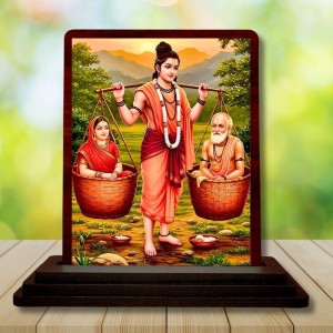 Car Desk/Table Top Shravana Kumara With His Parents Wooden Photo Stand 3x4 Inches, Compact & Stylish Spiritual Display For Car, Home & Office (Pack Of 1) (F14589) Car Desk/Table Top Shravana Kumara With His Parents Wooden Photo Stand 3x4 Inches, Compact & Stylish Spiritual Display For Car, Home & Office (Pack Of 1) (F14589)
