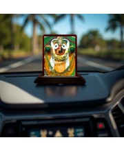 Car Desk/Table Top Lord Jagannath Wooden Photo Stand 3x4 Inches, Compact & Stylish Spiritual Display For Car, Home & Office (Pack Of 1) (F14447)
