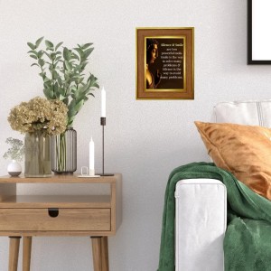 Lord Buddha Photo Frame 18x22 Inches-Brown Wooden Frame For Home, Office & Temple Decoration And Gifting (F6308)