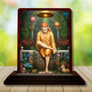 Car Desk/Table Top Lord Saibaba Wooden Photo Stand 3x4 Inches, Compact & Stylish Spiritual Display For Car, Home & Office (Pack Of 1) (F14322) Car Desk/Table Top Lord Saibaba Wooden Photo Stand 3x4 Inches, Compact & Stylish Spiritual Display For Car, Home & Office (Pack Of 1) (F14322)