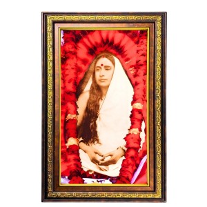 Sarada Devi Digital Golden Balck Color Photo Frame | Hindu Religious Wall Decor | 10x16 Inches - Inspirational Wall Art For Office, Home Decor - Ideal Spiritual Gift (F16726)
