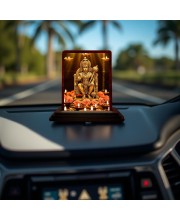Car Desk/Table Top Lord Hanuman Wooden Photo Stand 3x4 Inches, Compact & Stylish Spiritual Display For Car, Home & Office (Pack Of 1) (F14454)