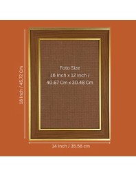 Mata Lakshmi Photo Frame 14x18 Inches-Brown Wooden Frame For Home, Office & Temple Decoration And Gifting (F6251)