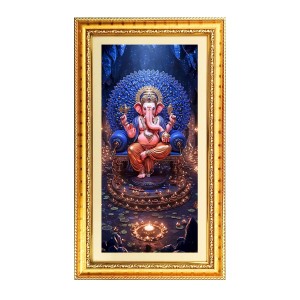 Lord Ganesh Digital Golden Color Photo Frame | Hindu Religious Wall Decor | 8x15 Inches - Inspirational Wall Art For Office, Home Decor - Ideal Spiritual Gift (F10385) Lord Ganesh Digital Golden Color Photo Frame | Hindu Religious Wall Decor | 8x15 Inches - Inspirational Wall Art For Office, Home Decor - Ideal Spiritual Gift (F10385)