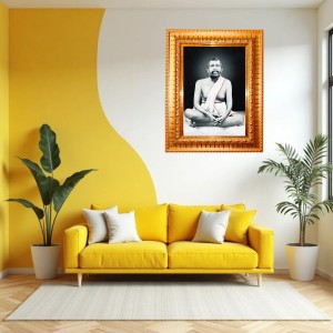 Sri Ramkrishna Golden Designer Photo Frame | 10x14 Inch Religious Wall Hanging Frame For Home & Office Decoration | Hindu Deity Spiritual Gift Item Sri Ramkrishna Golden Designer Photo Frame | 10x14 Inch Religious Wall Hanging Frame For Home & Office Decoration | Hindu Deity Spiritual Gift Item